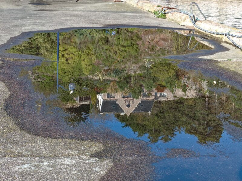 Reflet dans une flaque d'eau